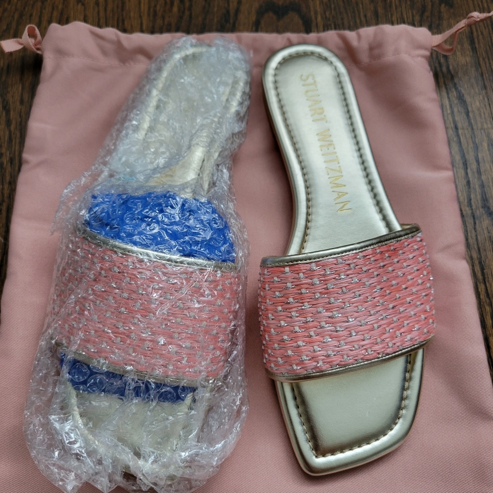 Stuart Weitzman Summer Raffia Slide Sandal ✨️ - Picture 2 of 6